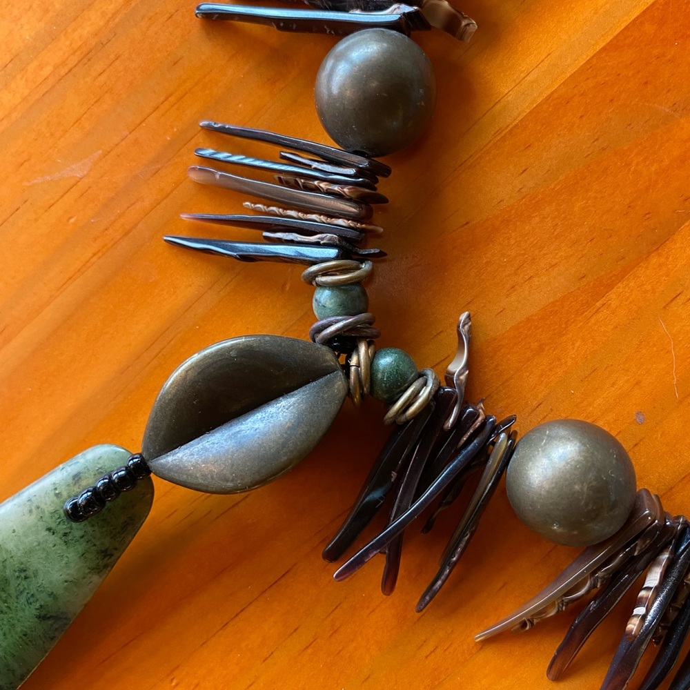 Large Artisan-Made Tribal Statement Necklace - image 4